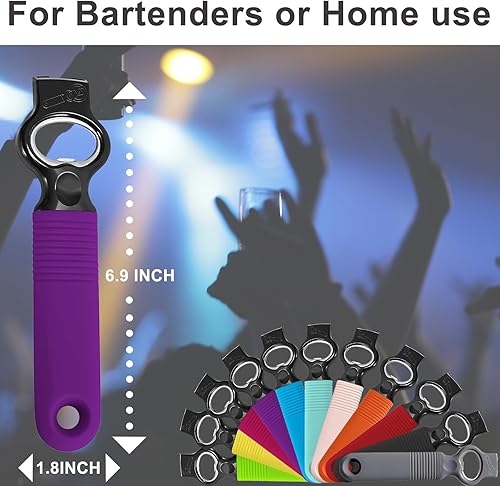 Miniatura 5 de DUNLAGUE Abrelatas de soda 2 en 1 y abrebotellas de cerveza, abrelatas para barman, uñas largas, mango de silicona de buen agarre para manos