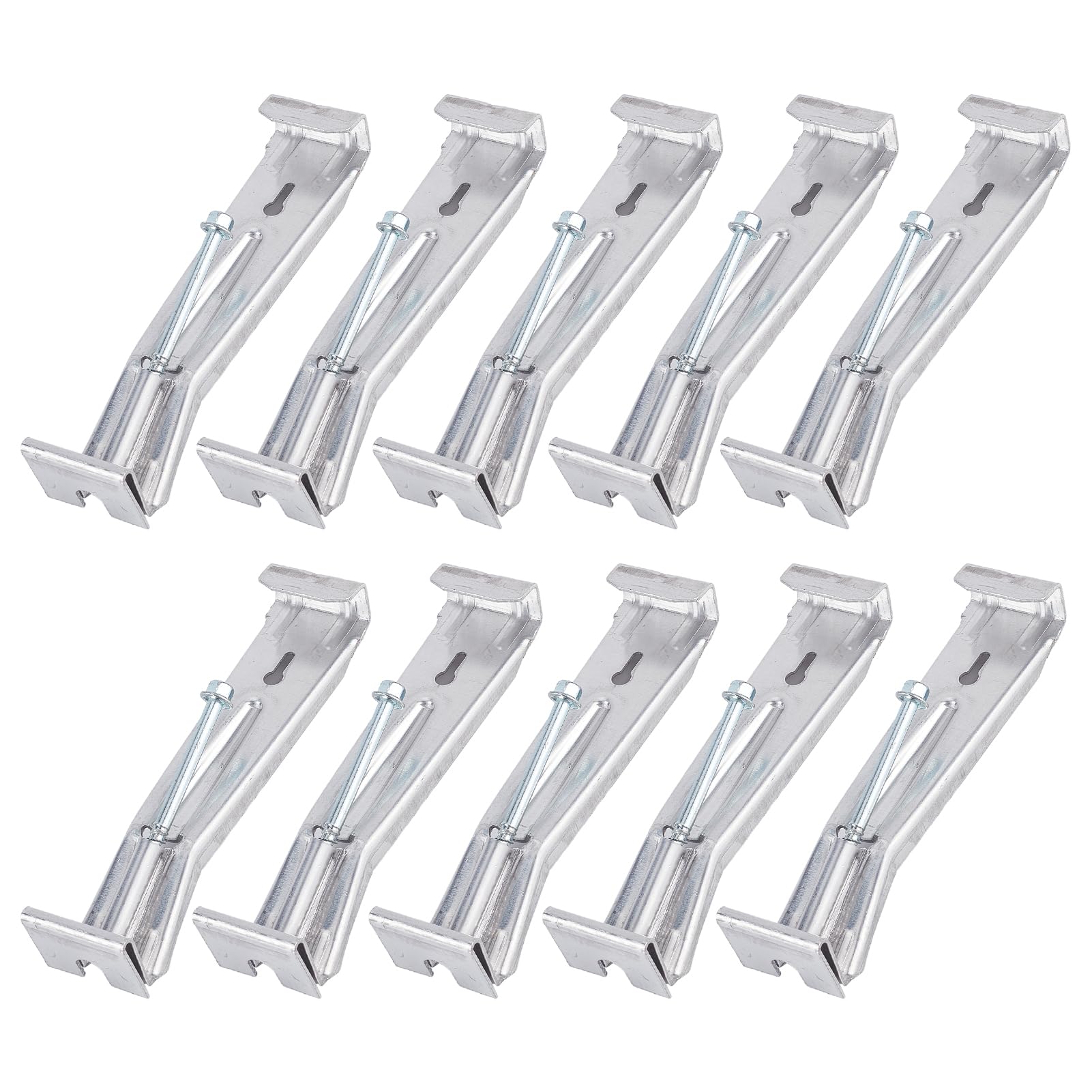 NICENEEDED 10PCS 5 Inch Gutter Hangers, Hidden Gutter Brackets Clips Quick Screw Gutter Clips Heavy Duty Rain Gutter Clips, Gutter Hangers with a Pre-Inserted Rust Resistant Screw