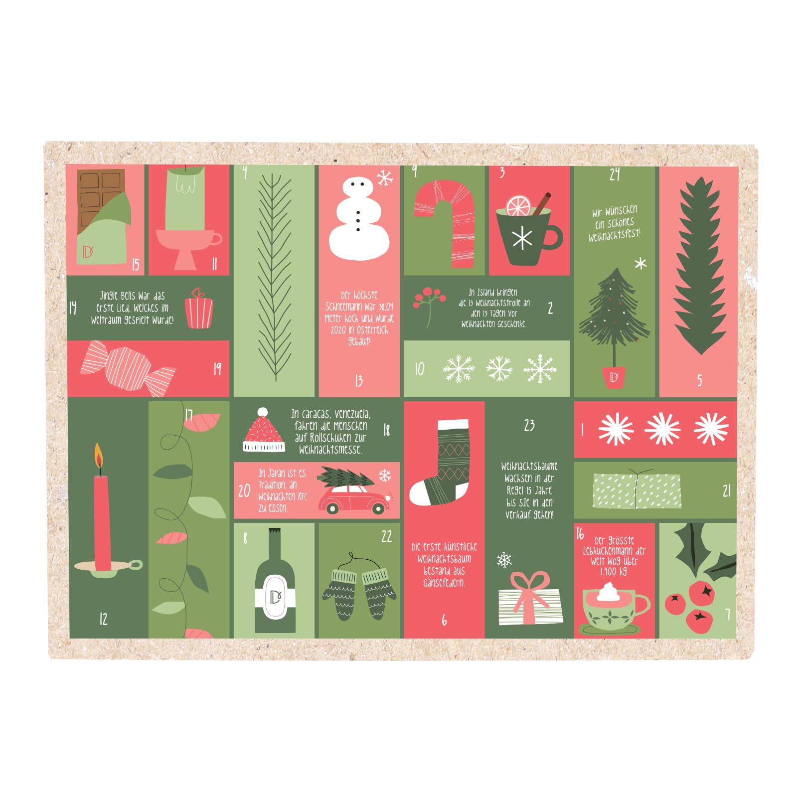 XXL Adventskalender 2026 Süßigkeiten, Alkohol & Feinkost | Deheck Premium | Kalender für Weihnachten mit Wechselmotiv | mit Likör, Spirituose, Glühwein, Schokolade, Tee, Gewürze, Aufstrich & mehr