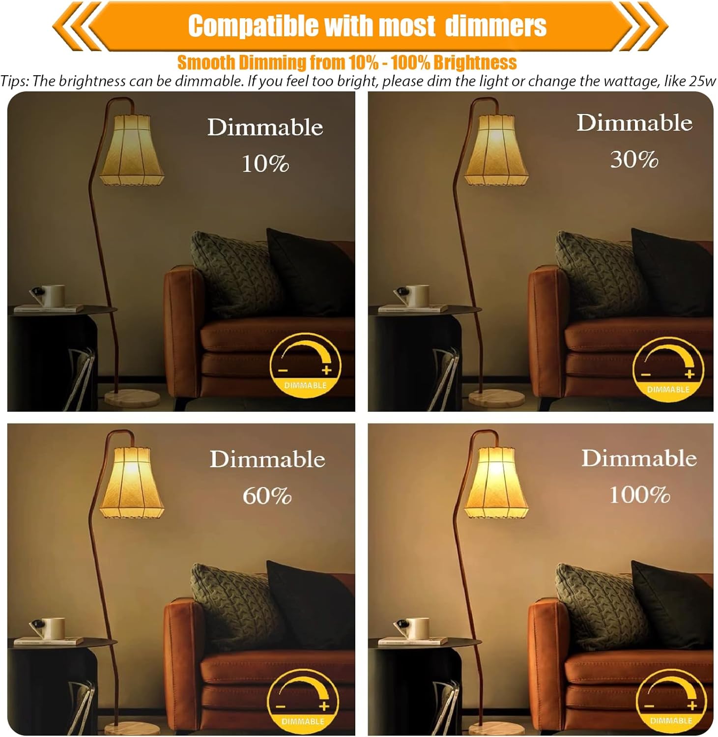 12 Pack Dimmable LED Light Bulbs 40 Watt Equivalent, ST19 Vintage E26 Edison Bulbs, 2700K Soft Warm White 4W LED Bulbs, Antique Filament Decorative Light Bulbs for Light Fixtures