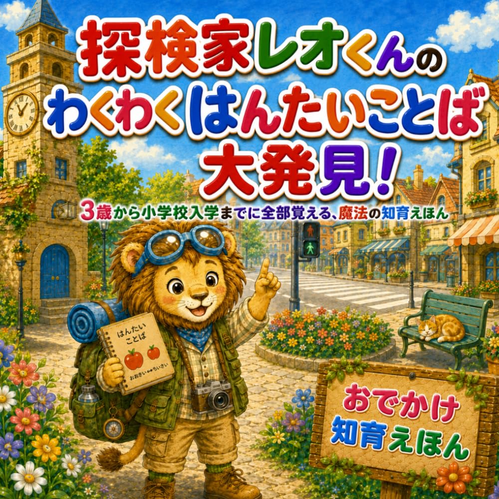 探検家レオくんの わくわく はんたいことば大発見！: 3歳から小学校入学までに全部覚える、魔法の知育えほん