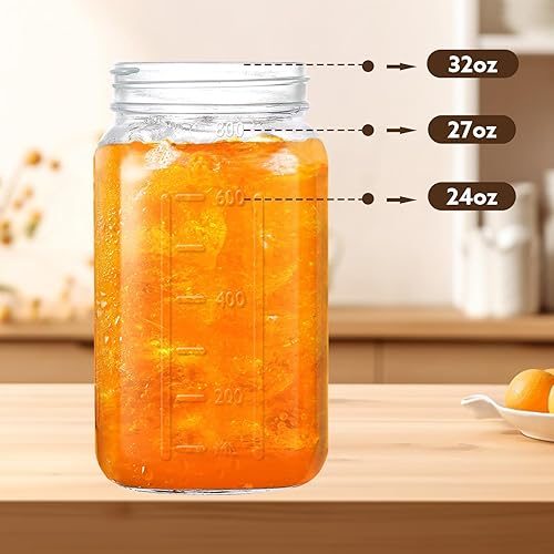 Miniatura 8 de Mihlapi Jarra con tapa y boquilla, jarra de leche de vidrio de 32 onzas para leche materna, jarra de vidrio grueso para té solar, contenedor de