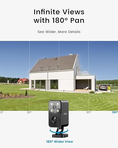 Miniatura 4 de ieGeek Cámara de seguridad inalámbrica para el hogar, 180, con batería de 2K, con detección de movimiento AI, visión nocturna a color, conversación