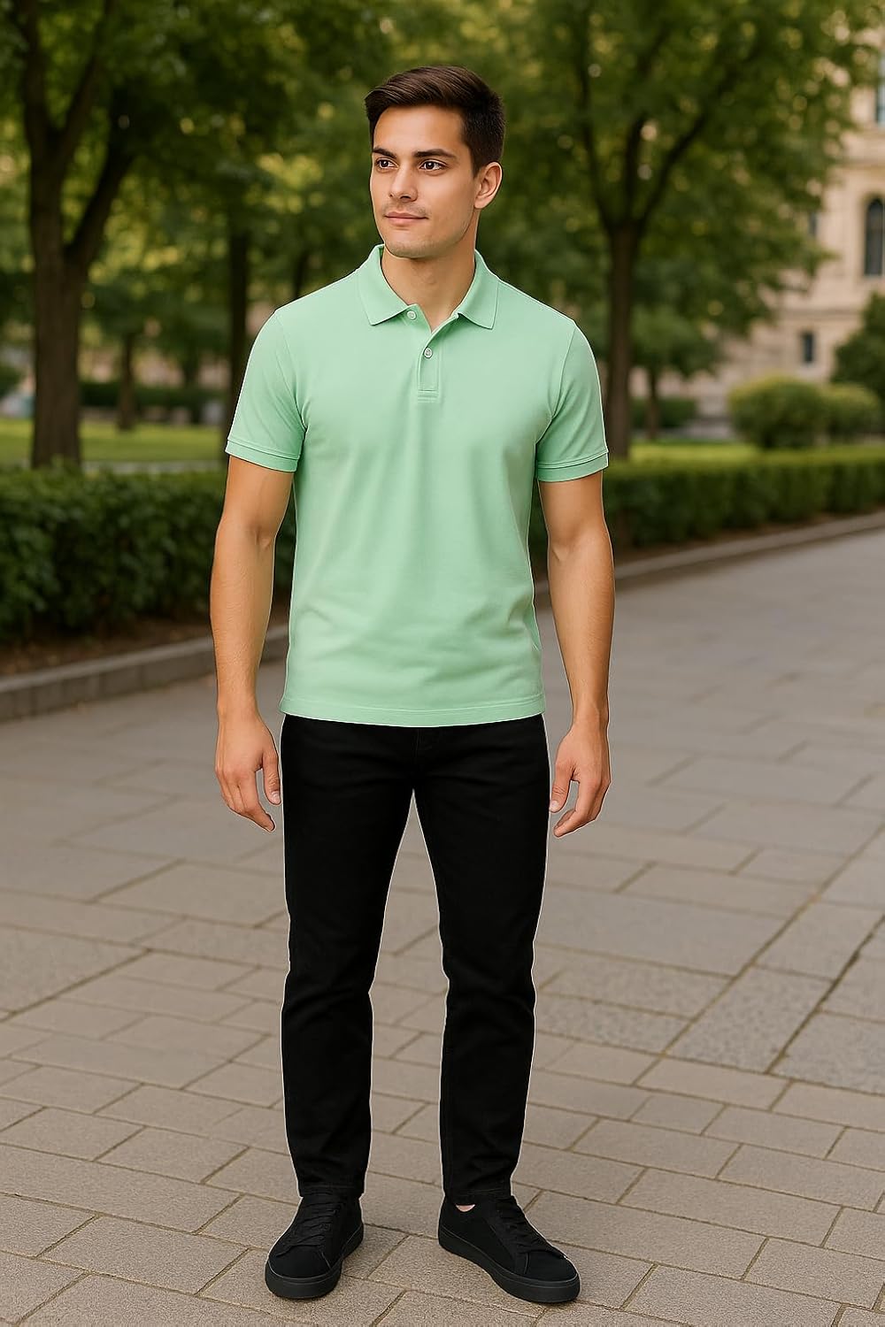 EcoLove Polo T-Shirt for Men | Regular Fit Half Sleeve Collar T-Shirt | Plain Casual Cotton Polo T-Shirt for Men | Comfortable and Stylish Everyday Wear EcoLove Polo T-Shirt for Men | Regular Fit Half Sleeve Collar T-Shirt | Plain Casual Cotton Polo T-Shirt for Men | Comfortable and Stylish Everyday Wear