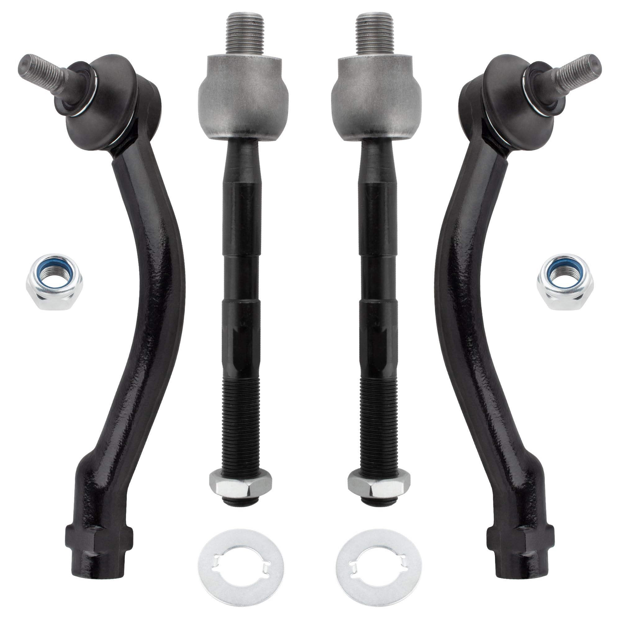 BOXI 4pcs Front Inner and Outer Tie Rod End Links Fit for Hyundai Azera 2006 2007 2008 2009 2010 2011 / for Hyundai Sonata 2006 2007 2008 2009 2010 |