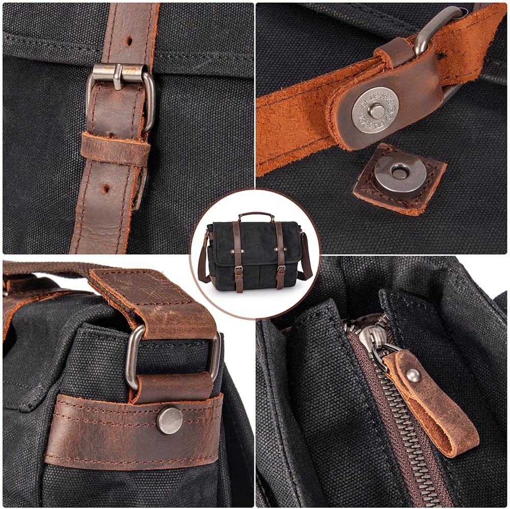 peacechaos Messenger Bag for Men, Briefcases 15.6" Laptop Bag Crossbody Satchel Bags for Computer Work Office Bag