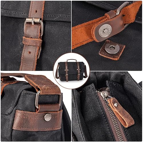 Miniatura 8 de peacechaos Bolsa de mensajero para hombre, maletines para laptop de 15.6 pulgadas, bolsa cruzada para computadora, trabajo, oficina