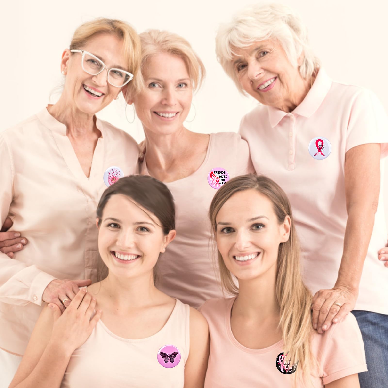 Lot De 4 Broches Ruban Rose Strass – Sensibilisation Cancer Du Sein, Épingles Étincelantes Pour Octobre Rose Et Causes Solidaires