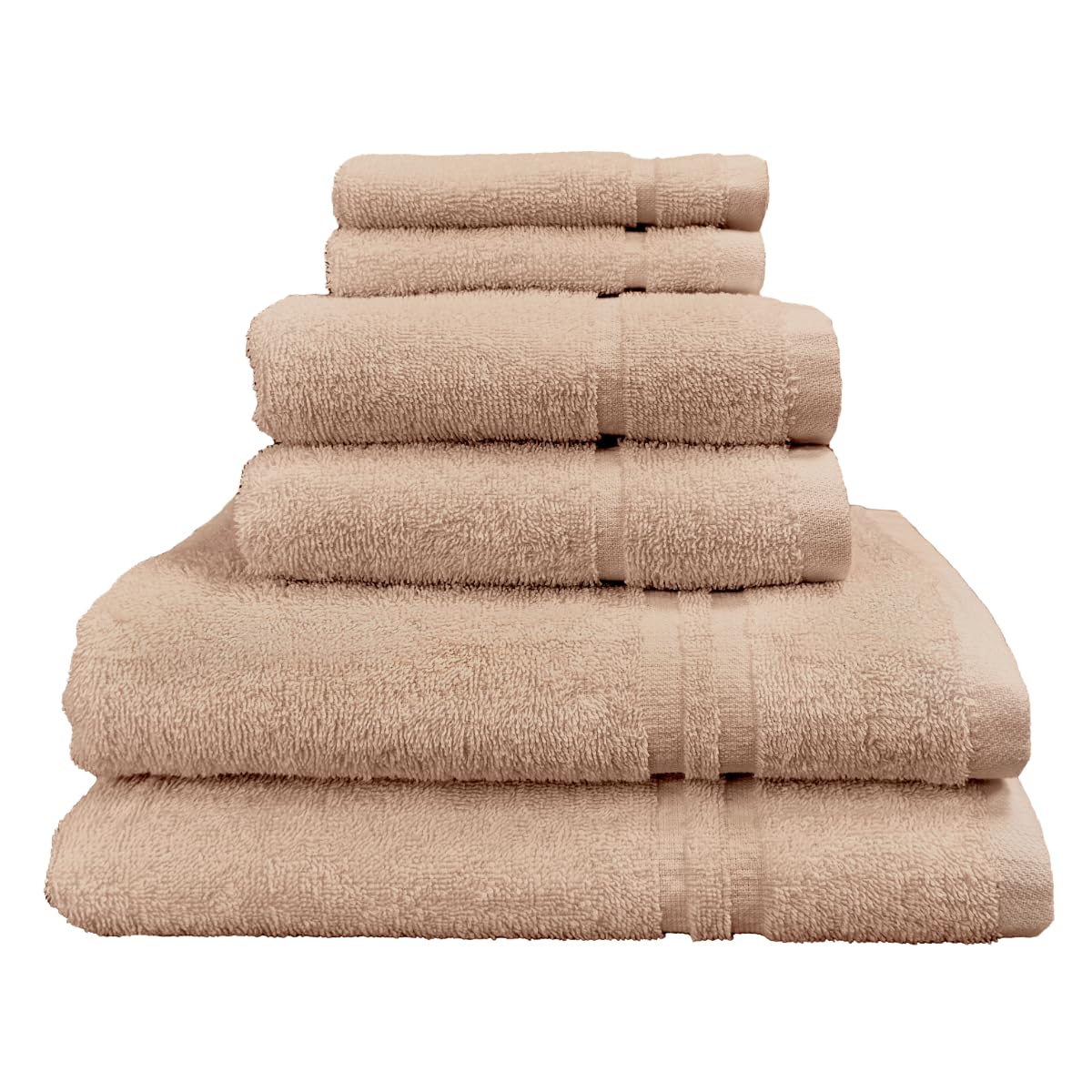 Allure Bath Fashions Stone Hotel Essentials Set Of 6 Absorbent Cotton Towels, Supersoft, Machine Washable 450Gsm - Fully Guaranteed​