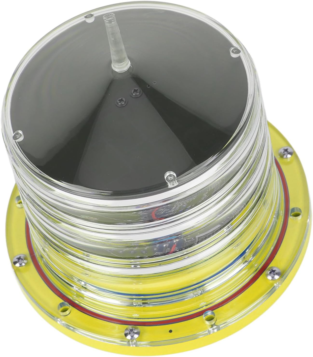 Marine Beacon Light, Solar LED Navigation Warning Light for River Lake Channel Safety, Boat Signal Lamp for Waterway Markers, Yellow Marine Buoy Safety Light, Harbour Dock Use