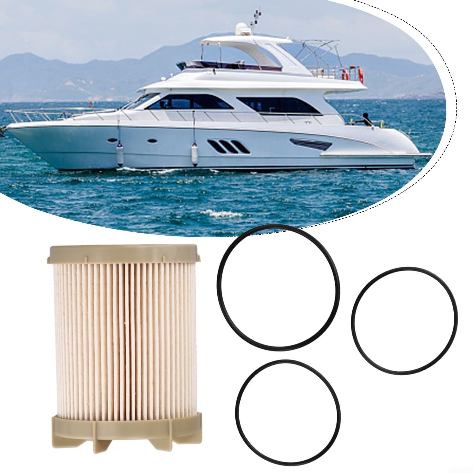 Élément filtrant RP080026 BE5017 pour système de moteur intérieur, boîtier PA66 avec joints en caoutchouc nitrile, pièces de rechange pour yacht avec 3 joints
