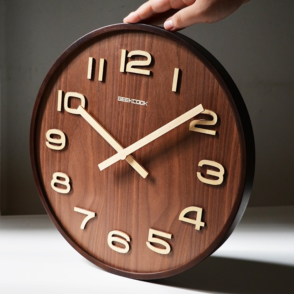 Amazon.co.jp: 壁掛け時計 ソリッドウッドカバーなしリビングルーム