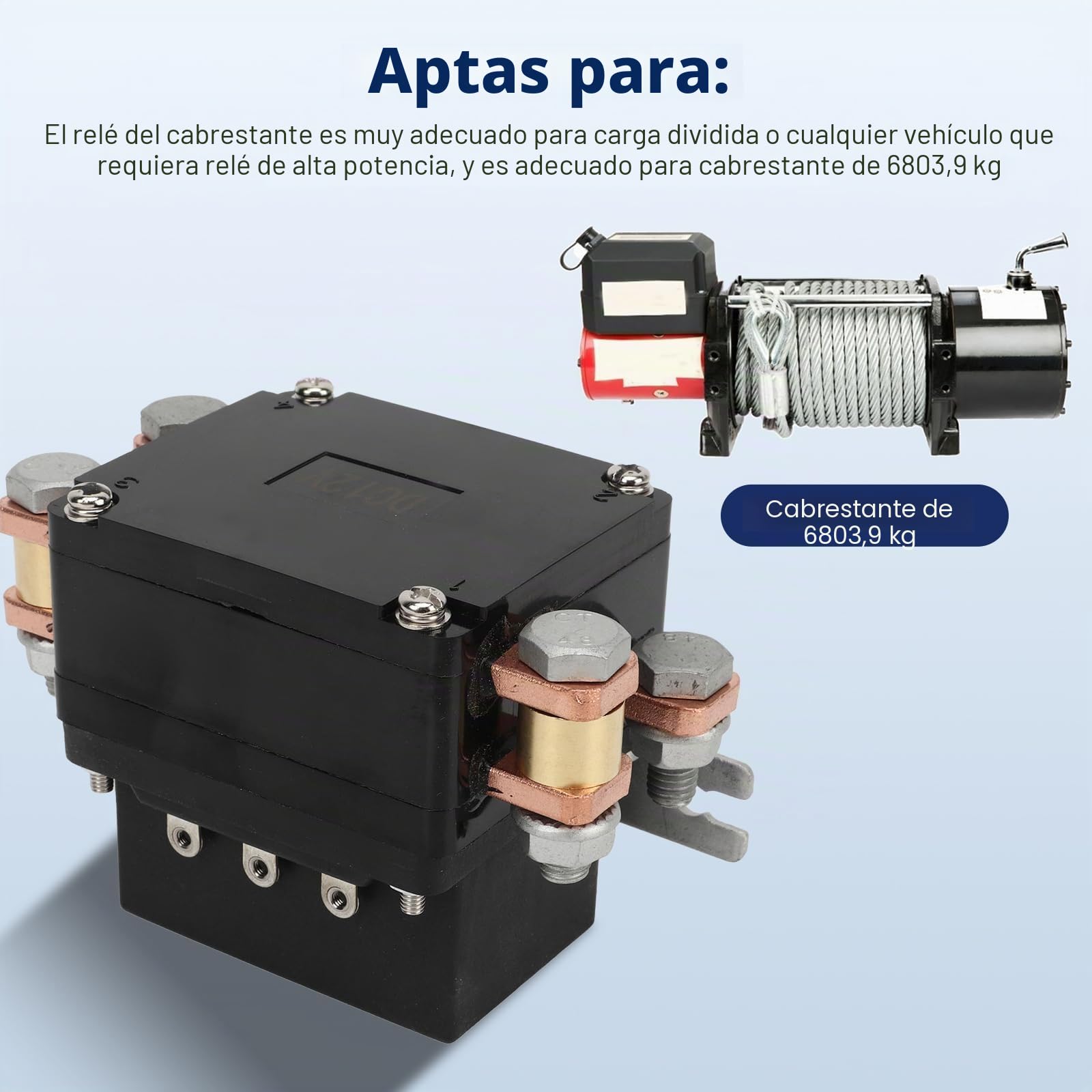 Relé De Cabrestante De 12V 600A, Contactor De Relé De Solenoide De Cabrestante Relé De Cabrestante De Arranque Rápido Para Cabrestante De Industria De Vehículos ATV UTV De 15000lb