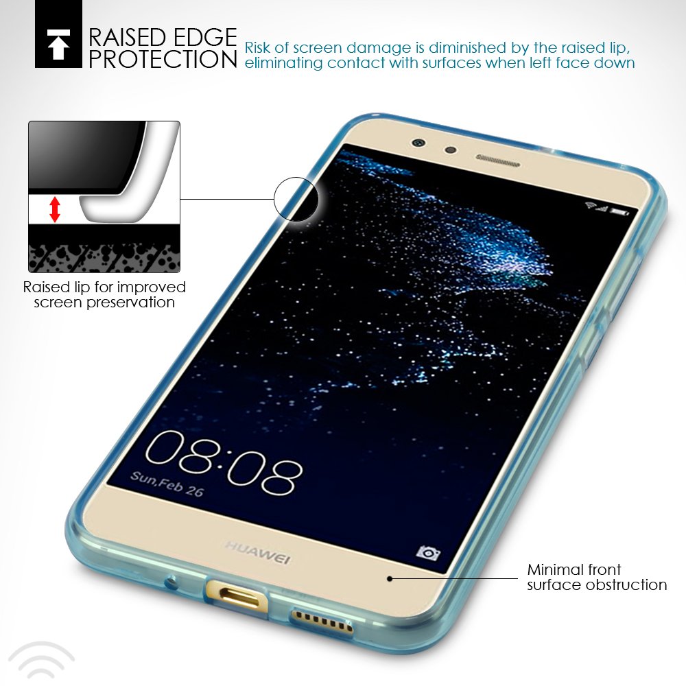 TERRAPIN Custodia Protettiva In TPU Per Huawei P10 Lite: Trasparente Blu, Morbida E Antiurto - 4