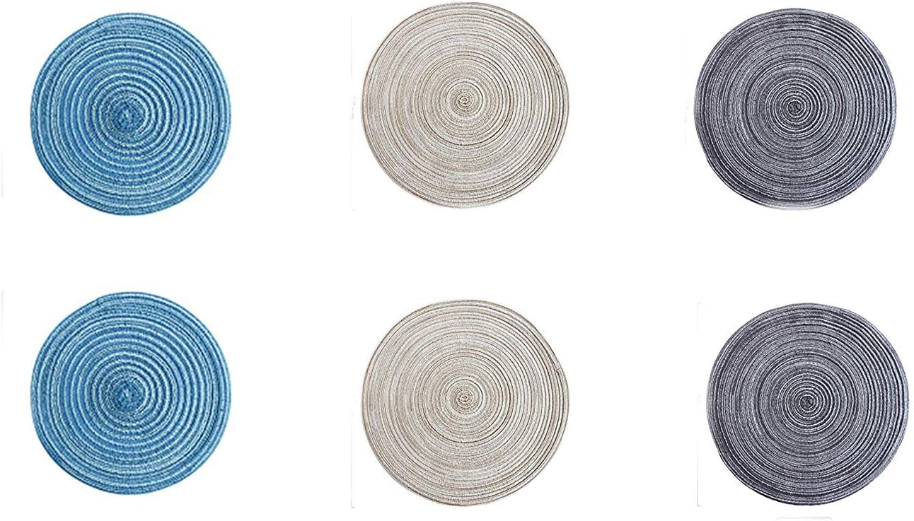 Horbous Coasters Japanese Placemat Trivet in Japanese Bock Glass Braided Bottom Cup Japanese Drink Coaster Table Place Mat Home Decoration Cup Mat(Pack 3,6) (6 pcs)