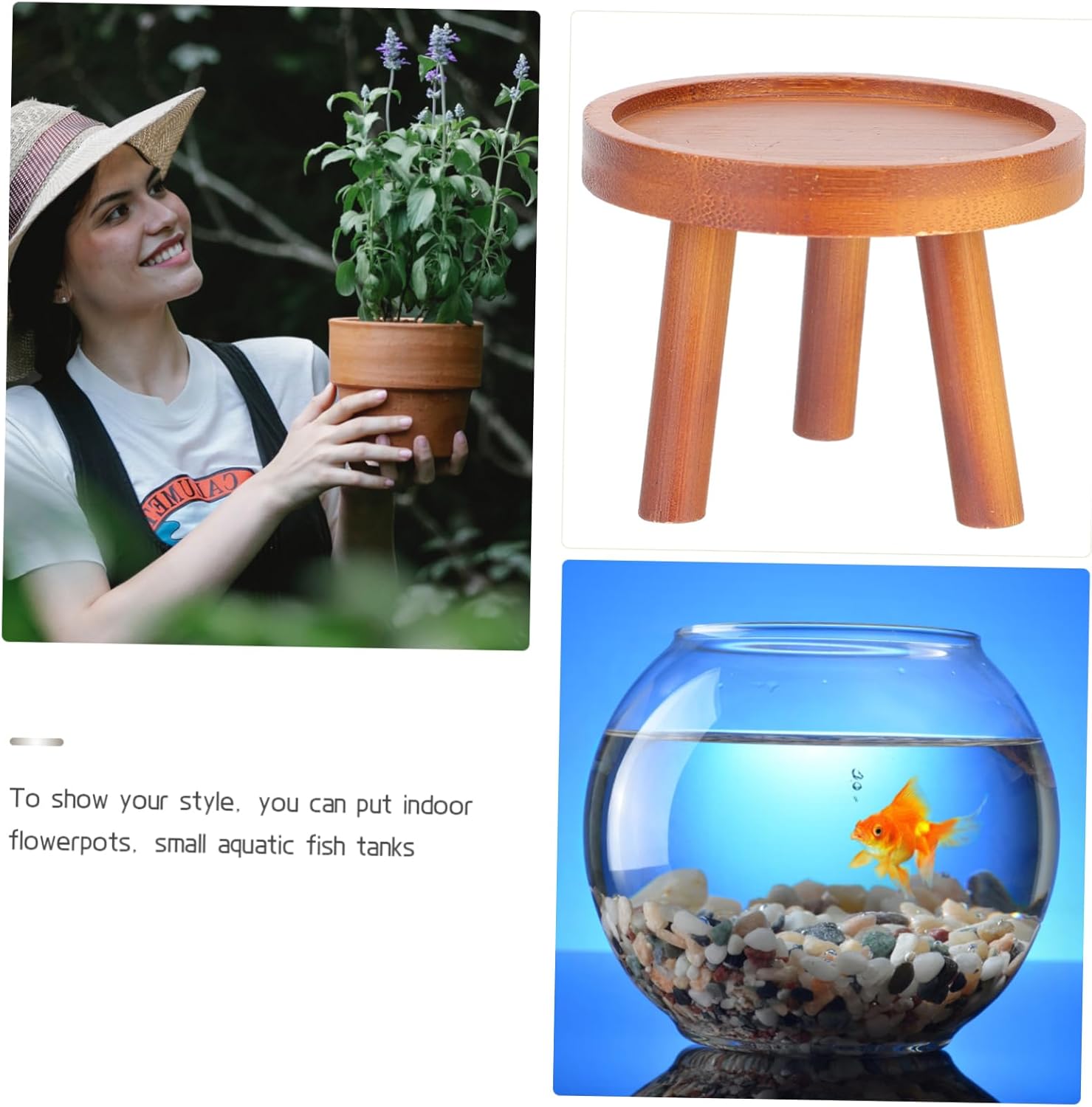 Kisangel 5pcs Solid Wood Plant Stand Plant Stands for Patio Flower Pot Holder Home Decor for Living Room Kitchen