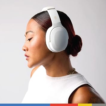 Skullcandy Crusher Evo Wireless Bluetooth Headphones with Extra USB-C Charging Cable, Multi-Sensory Bass, Noise Isolating Over-Ear Fit, 40 Hours Battery, Microphone for iPhone Android - Bone