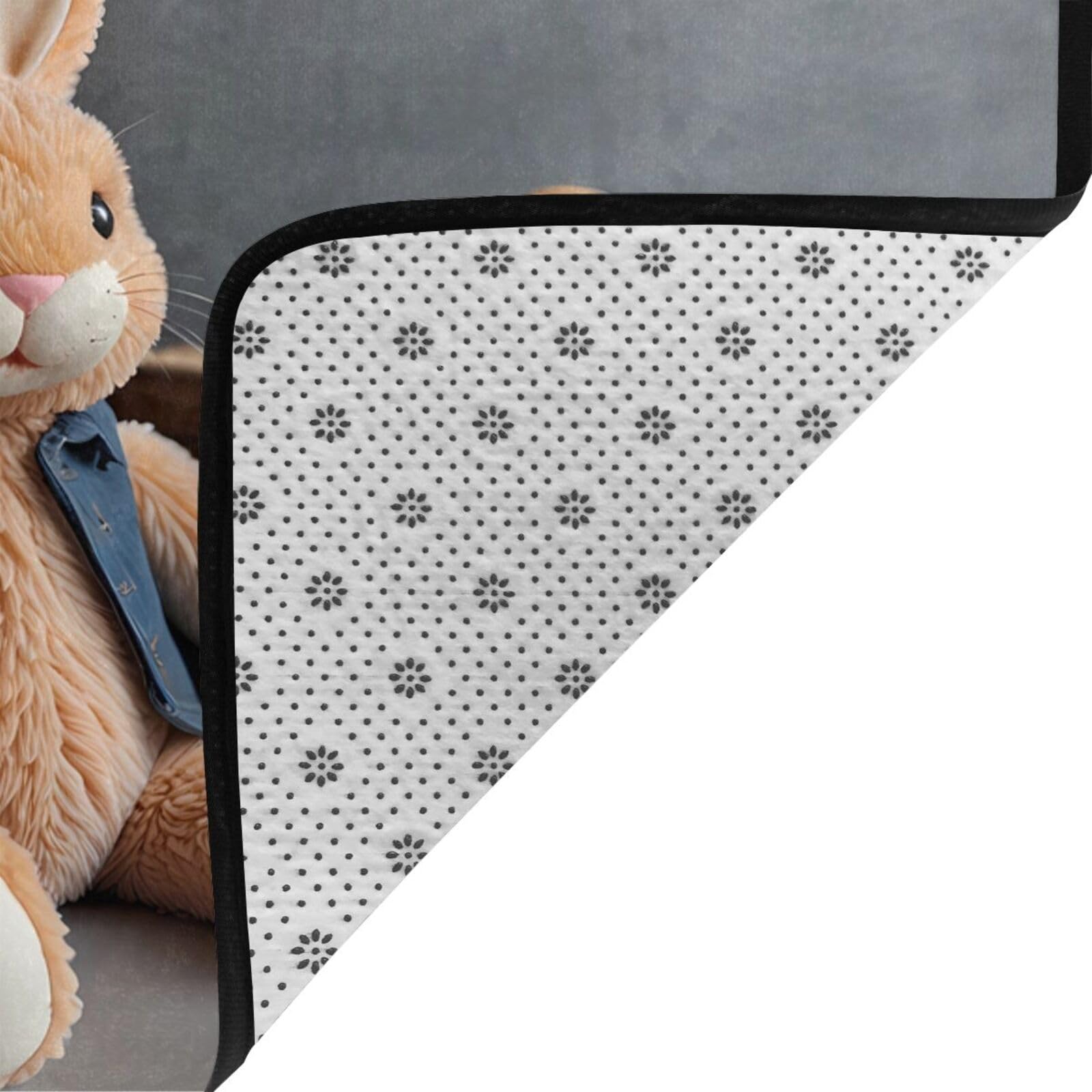 Peluche coniglietto bambola pinting tappeto 203,2 x 147,3 cm, morbido e soffice pelo corto, adatto per soggiorno, ufficio, comodino, balcone