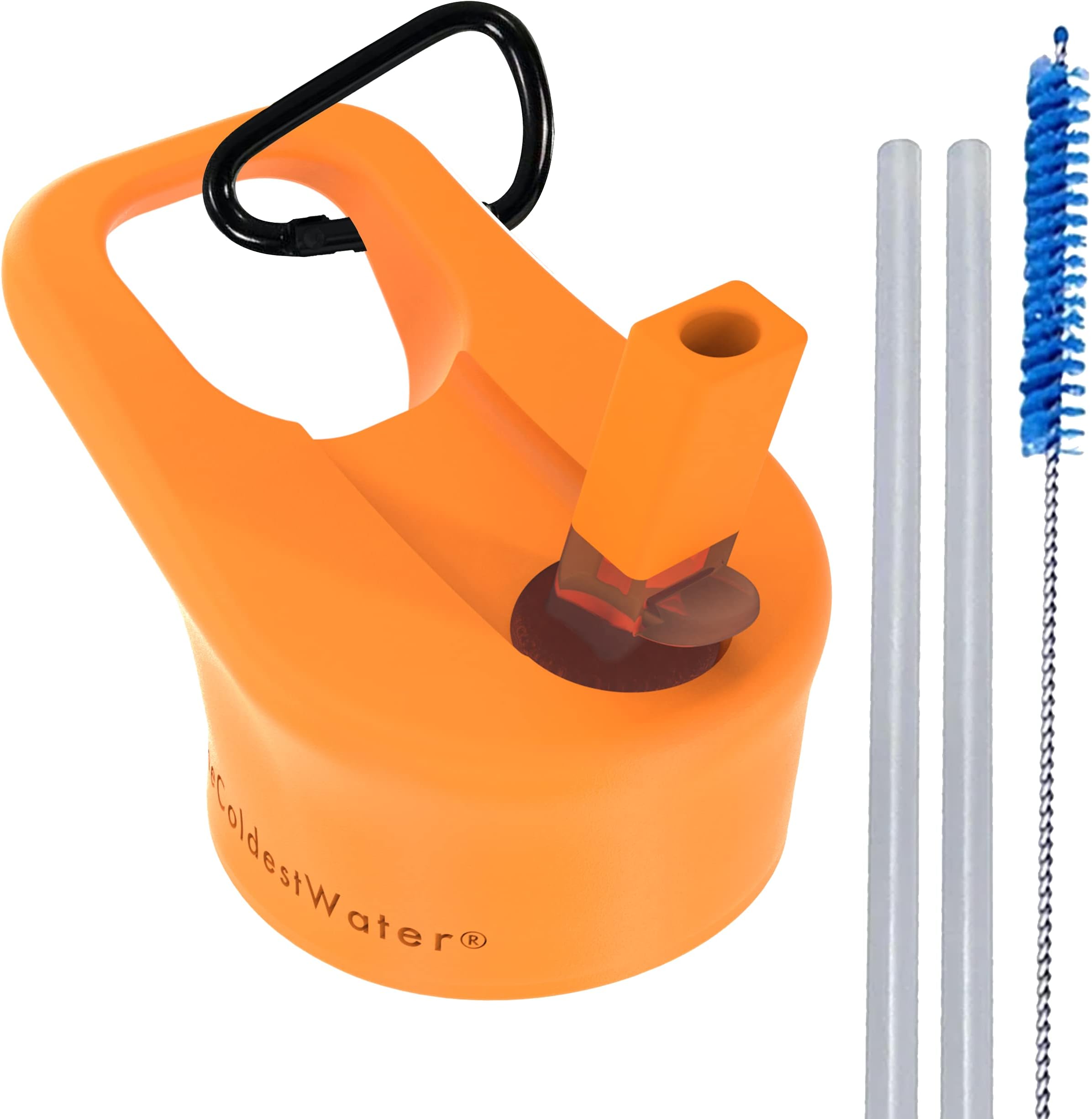 The Coldest Water Insulated Standard or Wide Mouth Size 2.0 - Hydro Sports Straw Cap Flip Top Lid - Multi Compatible with Standard Flask Mouth Size Stainless Steel Water Bottles