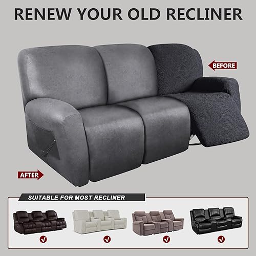 Vista 177 de molasofa Fundas de cuero para sillas reclinables, fundas para sillas reclinables grandes para silla reclinable, 4 piezas, fundas lavables que se