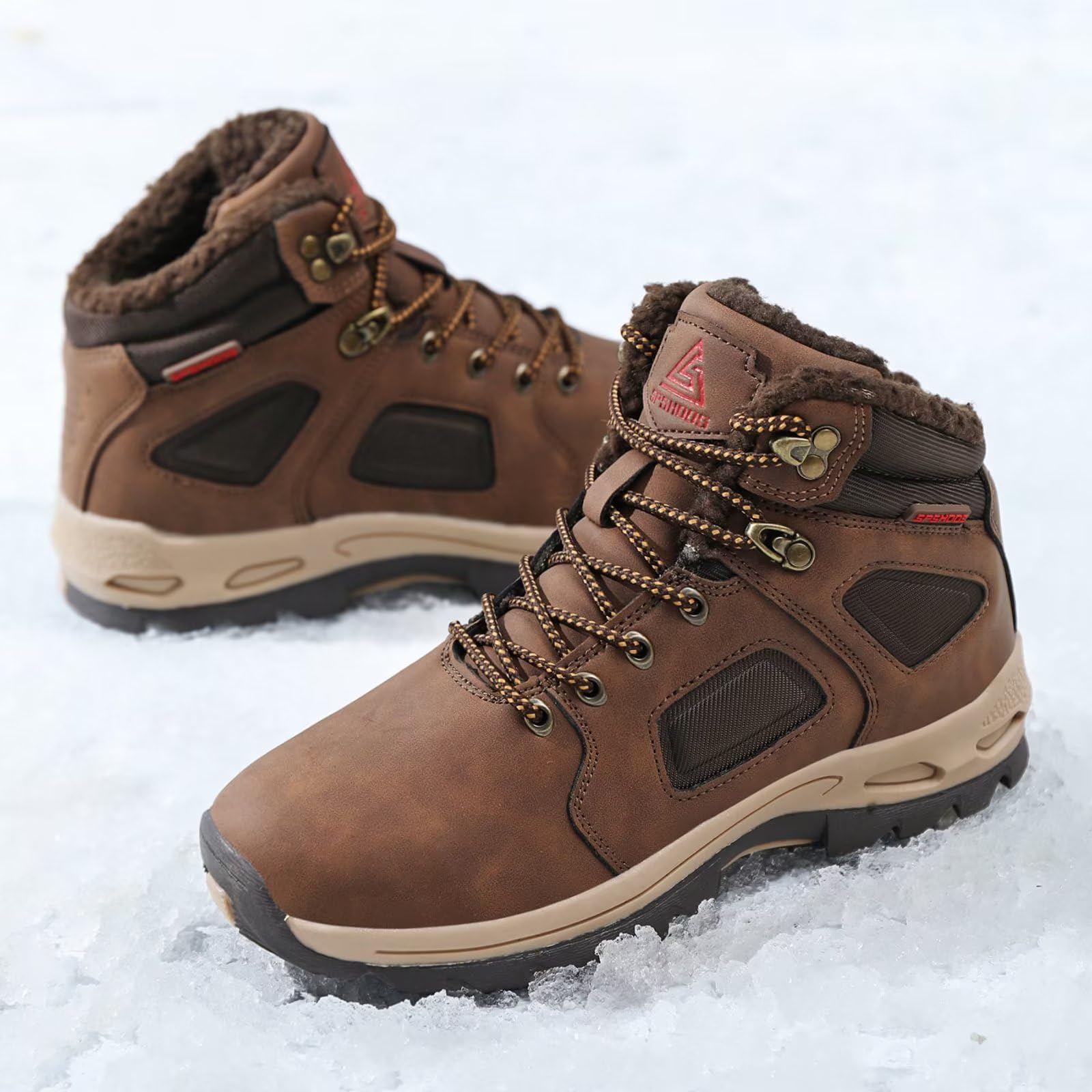 Bottes de Neige Homme Snow Boots Hiver Bottes de Randonnée Impermeable Trekking Chaudes Chaussures