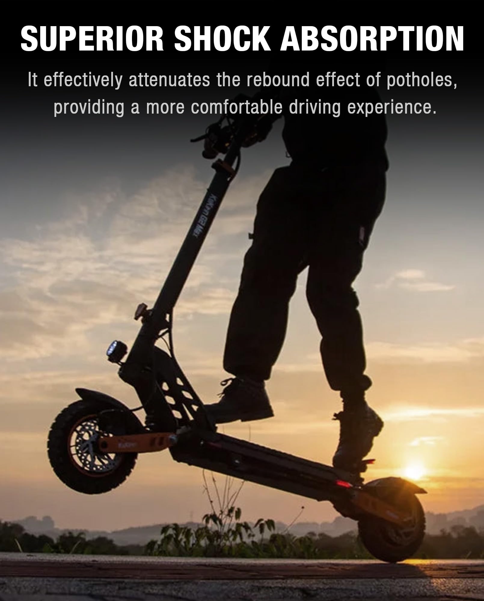 Ressort d’Amortisseur Avant 115mm Compatible avec Kukirin G2 Max Kickscooter, Amortisseur Avant Robuste à Ressort, Absorption des Chocs, antirouille, Durable, Accessoires d’Origine.