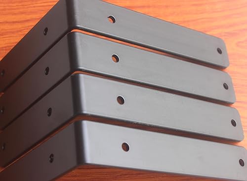 Miniatura 218 de Paquete de 4 soportes en L para estante, 8 pulg. largo x 6 pulg. alto x 1.5 pulg. ancho, grosor 03/64 pulg., soporte de hierro, metal, industrial