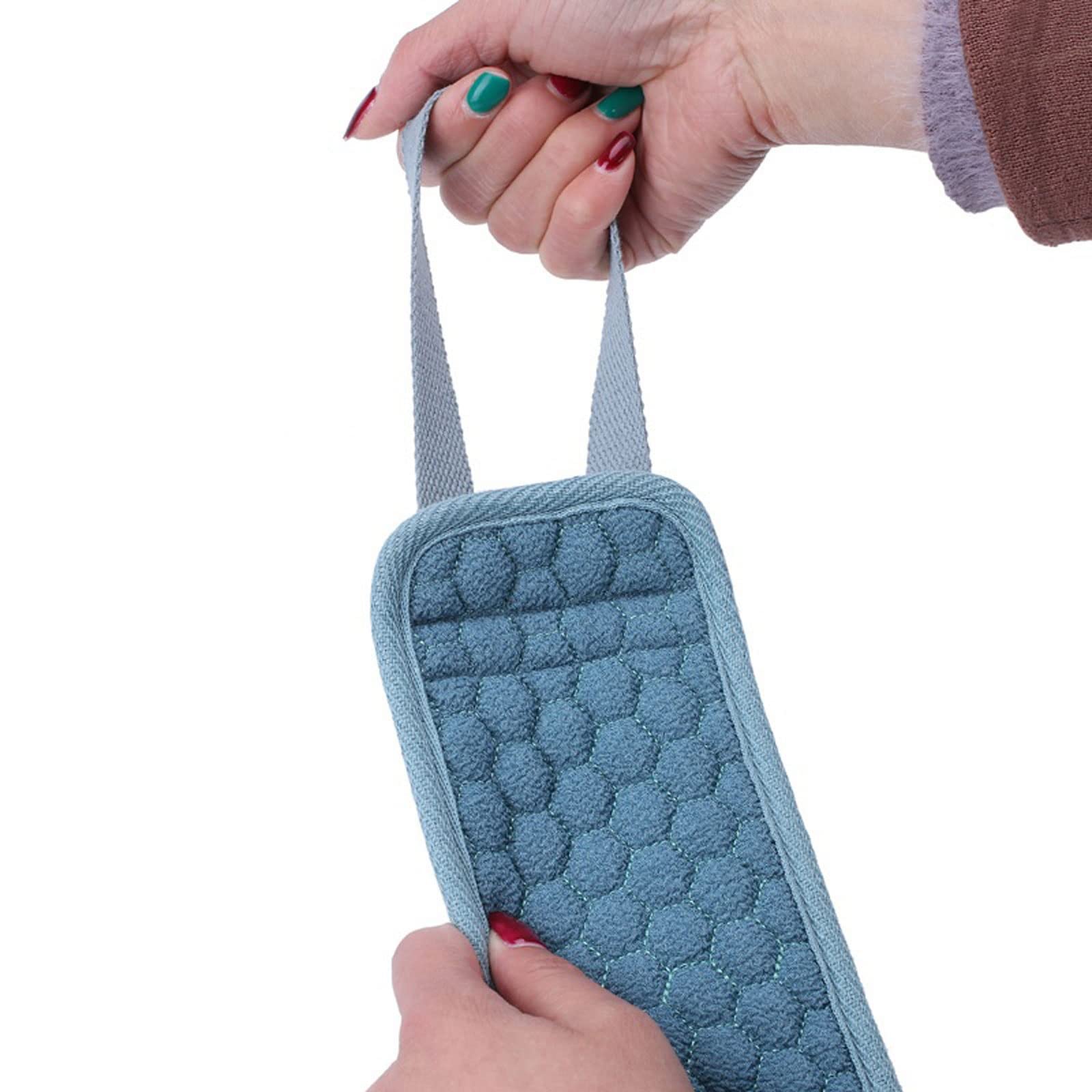 JINGYAN Esponjas para baños 1pc Body Exfoliating Loofah Brushes Bath Towel Scrubber Rubbing Back Peeling Massage Shower Extended Skin Clean(Grijs)