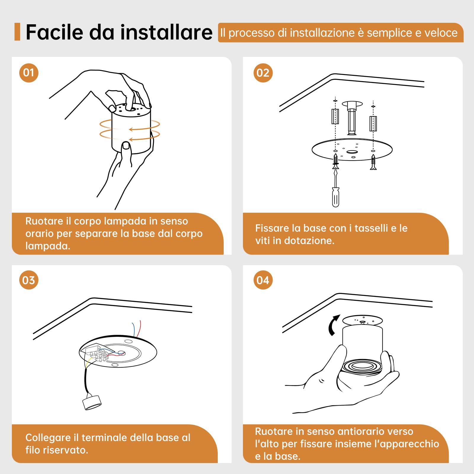 wowatt 6 Pezzi Faretti da Soffitto Neri, Faretti Soffitto Orientabili 30° | 220V, in Alluminio, 80mm x 85mm, Faretto da Soffitto con Attacco GU10, Compatibile con Lampadine GU10 e Moduli LED, Rotondo