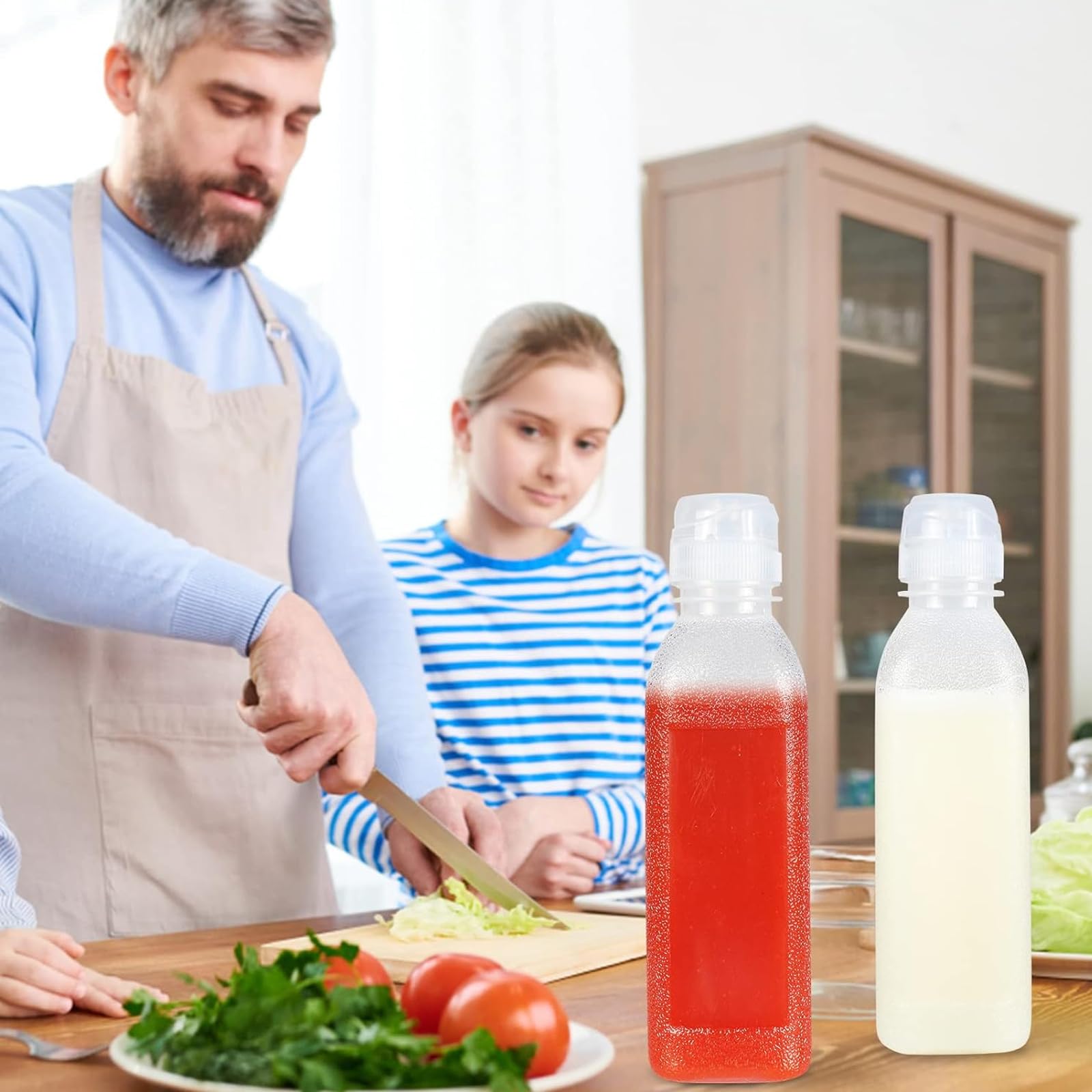 3 Piezas Botellas de Condimentos, 300ml Dispensador de Botellas de Plástico, Dispensadora de Condimentos, Botellas Dispensadoras a Prueba de Fugas para Salsa Picante, Aceite de Oliva