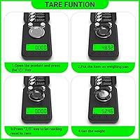 Vista 8 de MAXUS - Báscula de recarga 50g/0.001g con gotero de polvo, báscula de polvo con 3 colores de retroiluminación, báscula de miligramo con modo