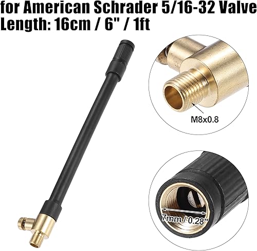 Miniatura 3 de X AUTOHAUX Inflador de neumáticos de 6 pulgadas, adaptador de manguera de bomba de aire, extensión de bloqueo de conexión de tubo de portabrocas