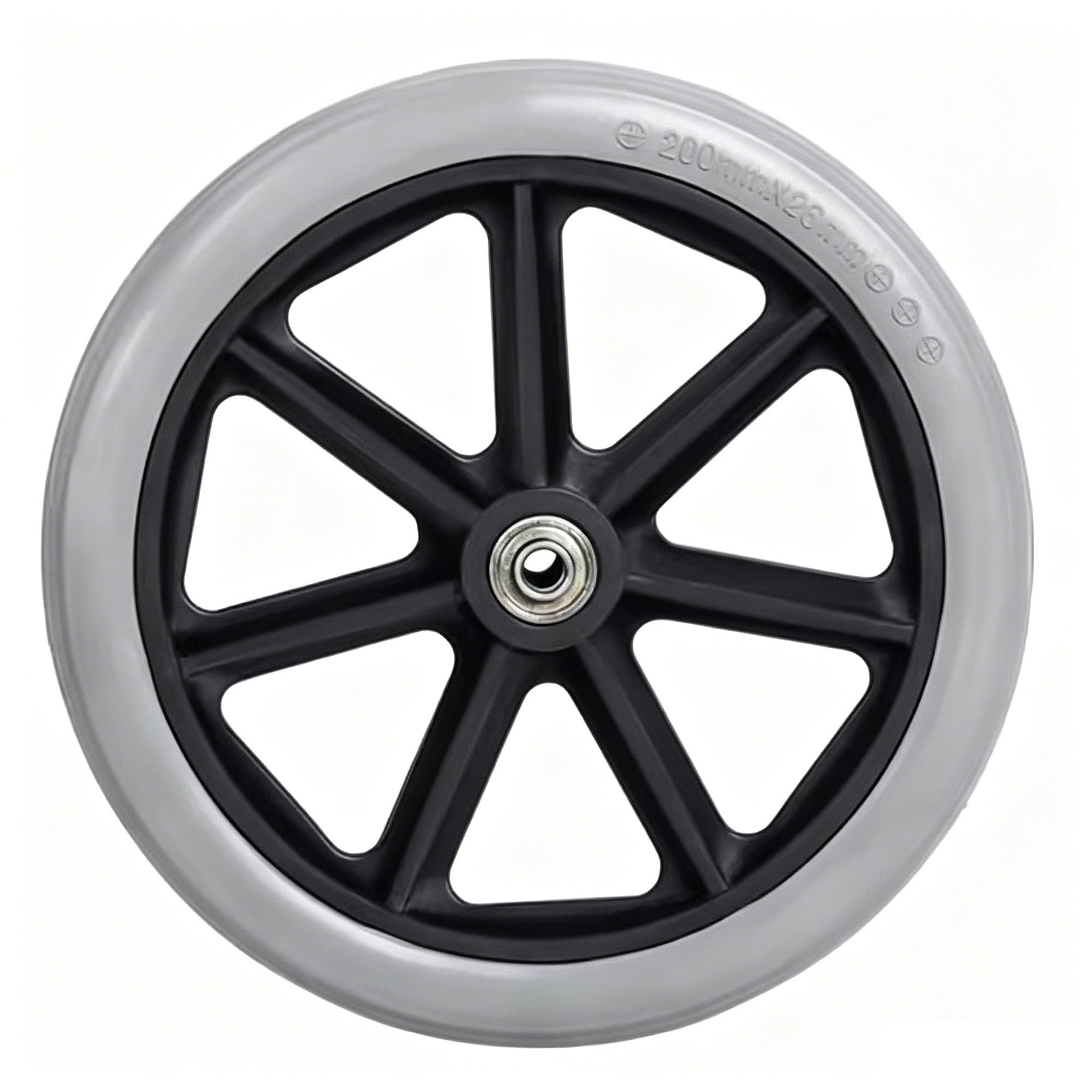 Genterun One Color Wheelchair Front Wheel, Solid Tire, With Bearing(8In)