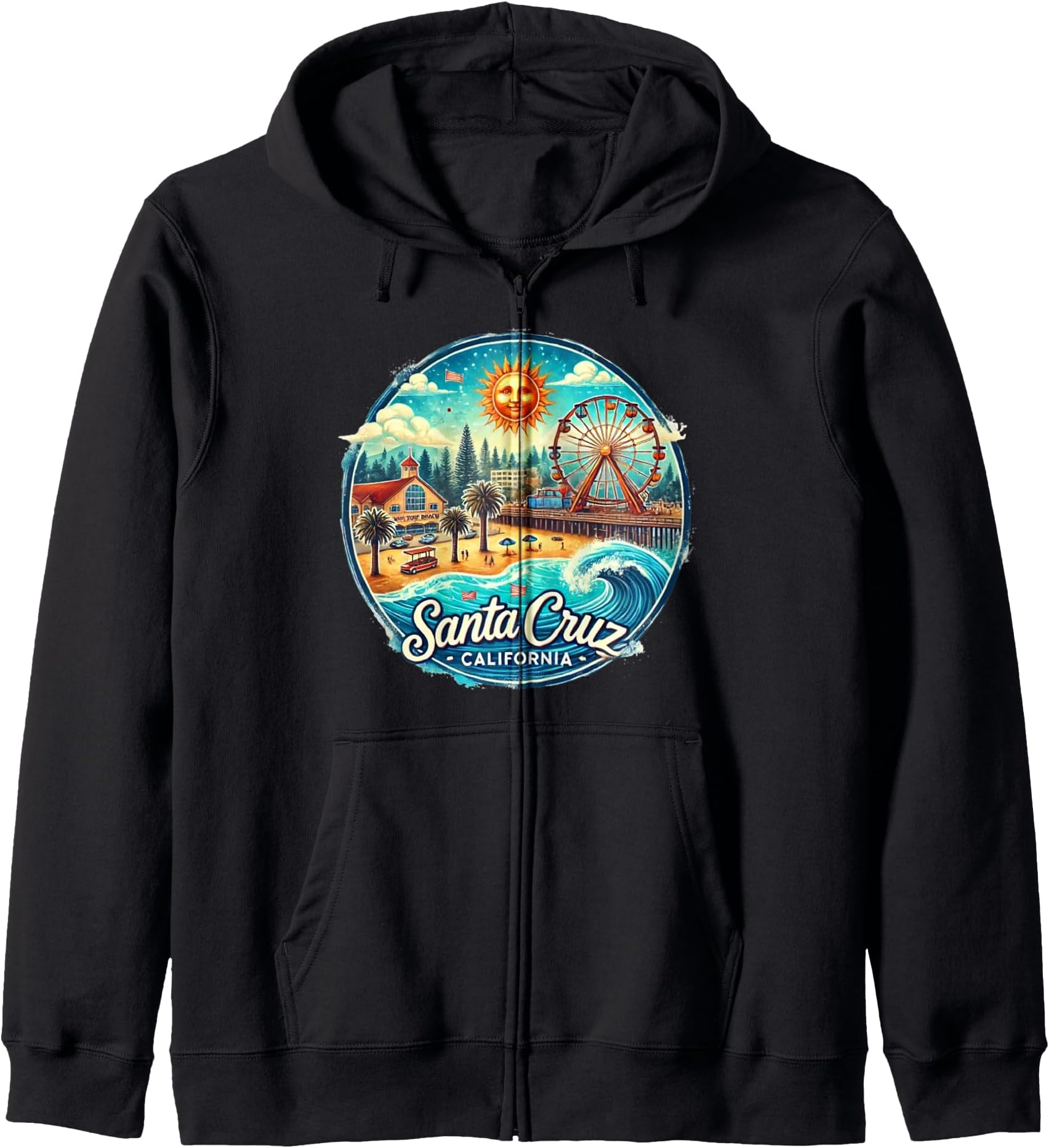 Santa Cruz CA California Zip Hoodie