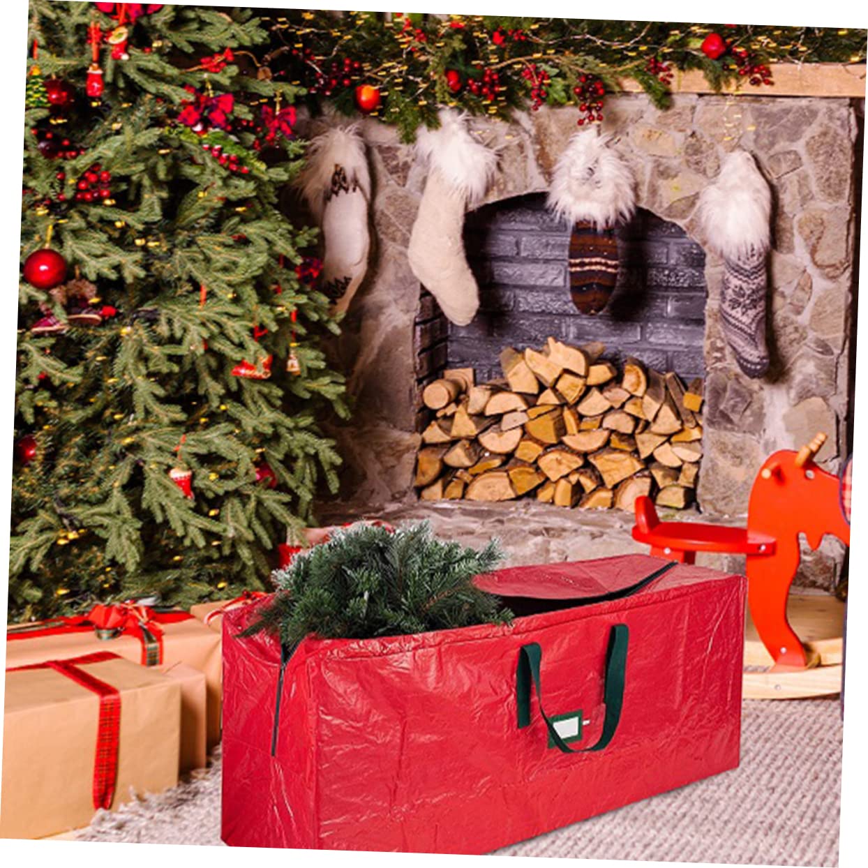 TOPBATHY Sacca Porta Albero di Natale Contenitore Organizer per Albero con Zip e Manici per Riporre e Altri Oggetti