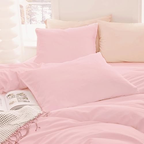 Miniatura 2 de yundo Juego de ropa de cama de microfibra ultrasuave (tamaño matrimonial, blanco), 3 piezas, 80 x 90 pulgadas con 2 fundas de almohada