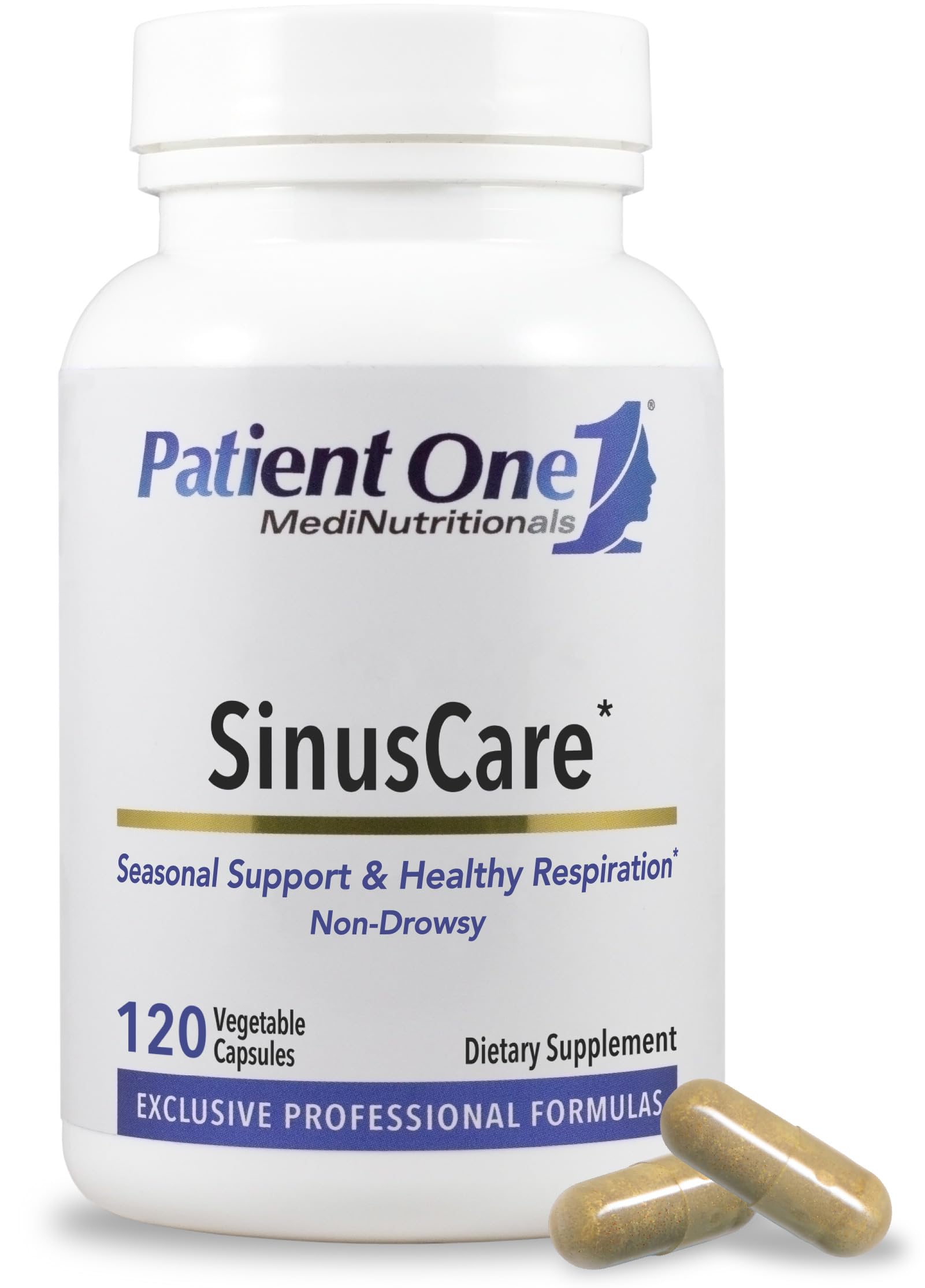 Patient One SinusCare | Supplement to Support Healthy Sinus, Nasal, Lung and Respiratory Function* | with NAC, Quercetin and More | 120 Capsules