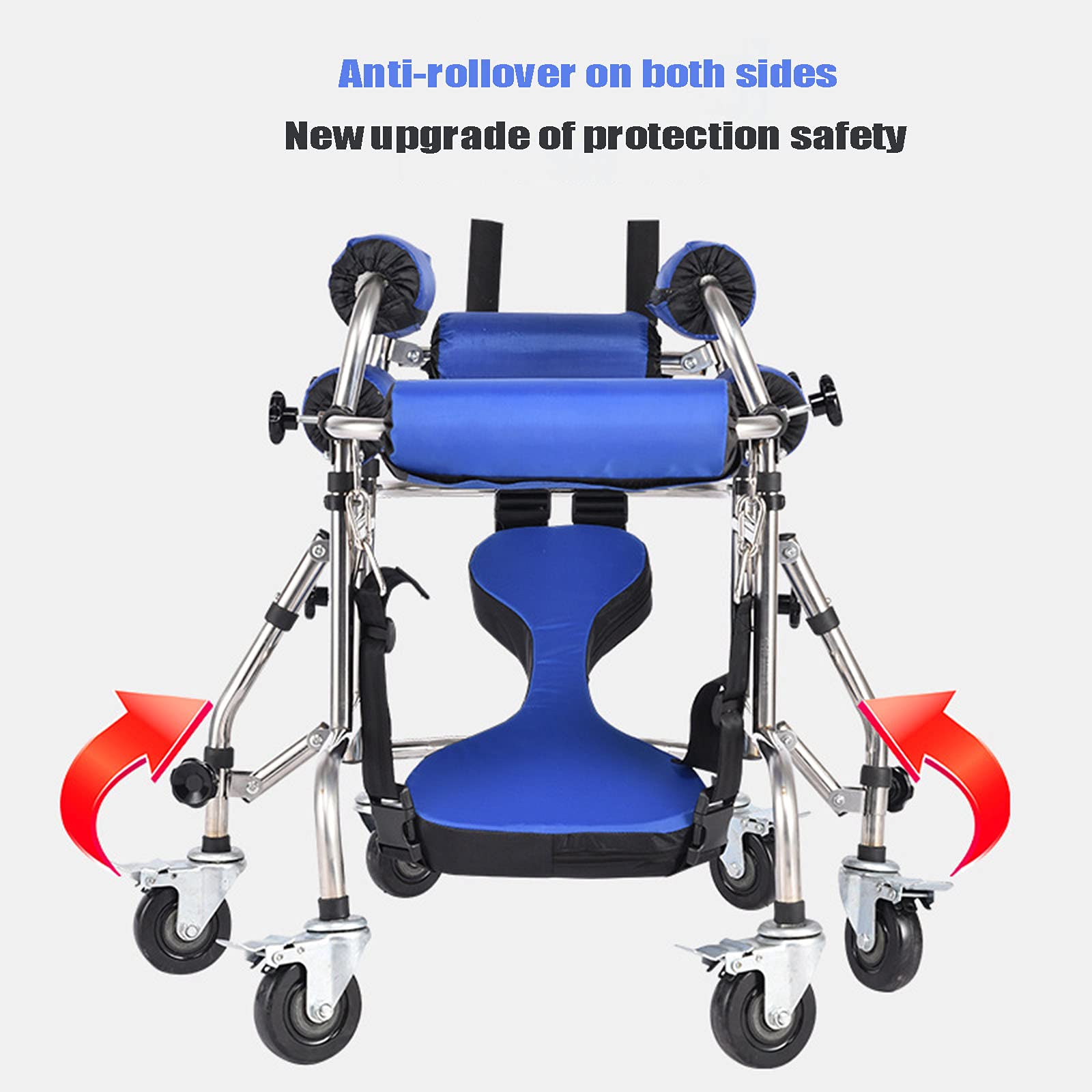 Andador para niños con ayuda para caminar, con asientos, parálisis cerebral infantil, entrenamientos de rehabilitación para discapacitados debajo de las axilas dobles, A (A)
