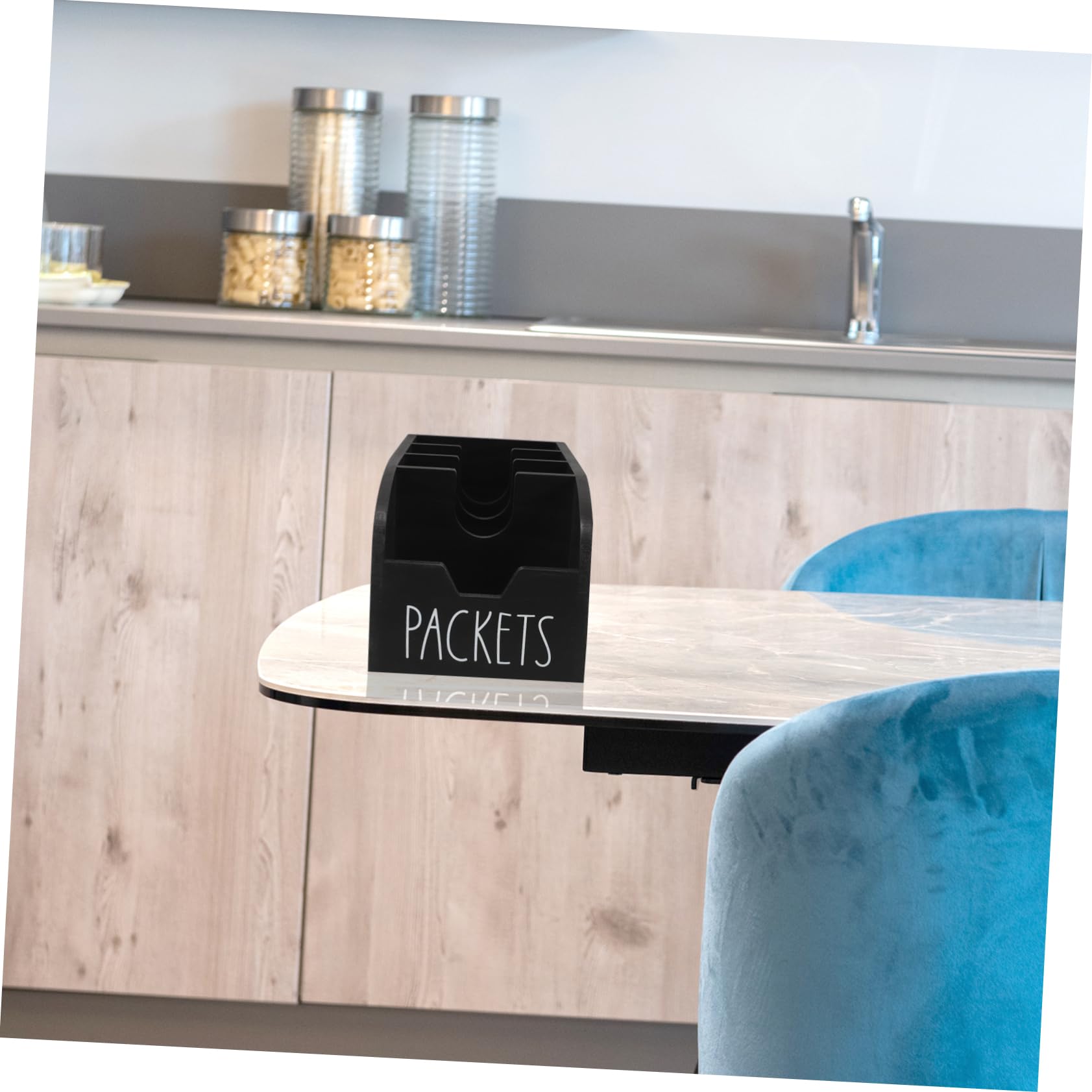 Holz Tee Organizer und Aufbewahrung für Teebeutel Schwarz | Snacks, Gewürztüten und Zuckerbeutel, für Speisekammer und Schrank, Platzsparend und Stabil