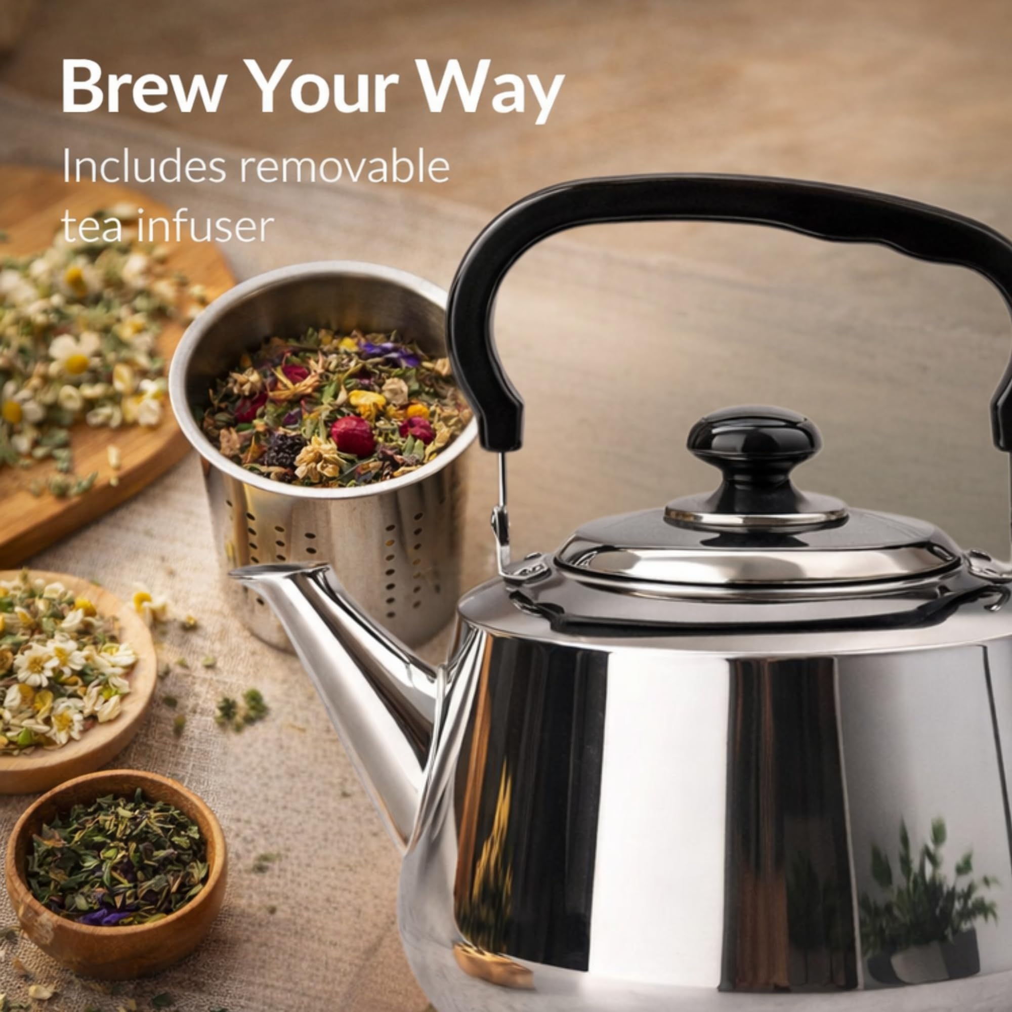 Amazon.com: Alpine Cuisine 3L Stainless Steel Whistling Tea Kettle