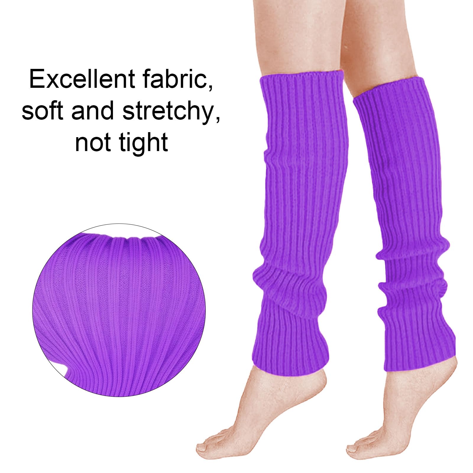 MUNSKT 5 Colors Leg Warmers Fishnet Gloves Headband Wristbands Neon Set, 80s Women Fancy Dress Costume Accessories - Image 3
