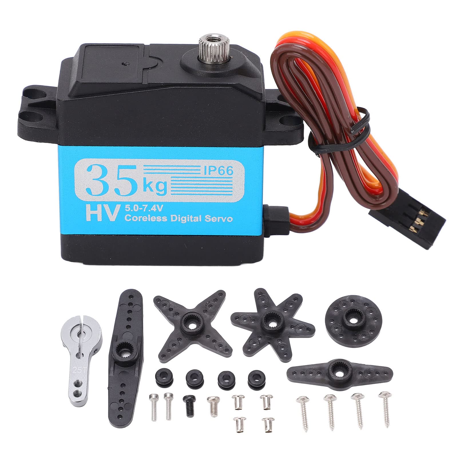 HOBBYFANS 35 kg Edelstahl RC Digital Servo Wasserdicht Digital Lenkgetriebe Servo für 1/10 RC Auto Boot Roboter