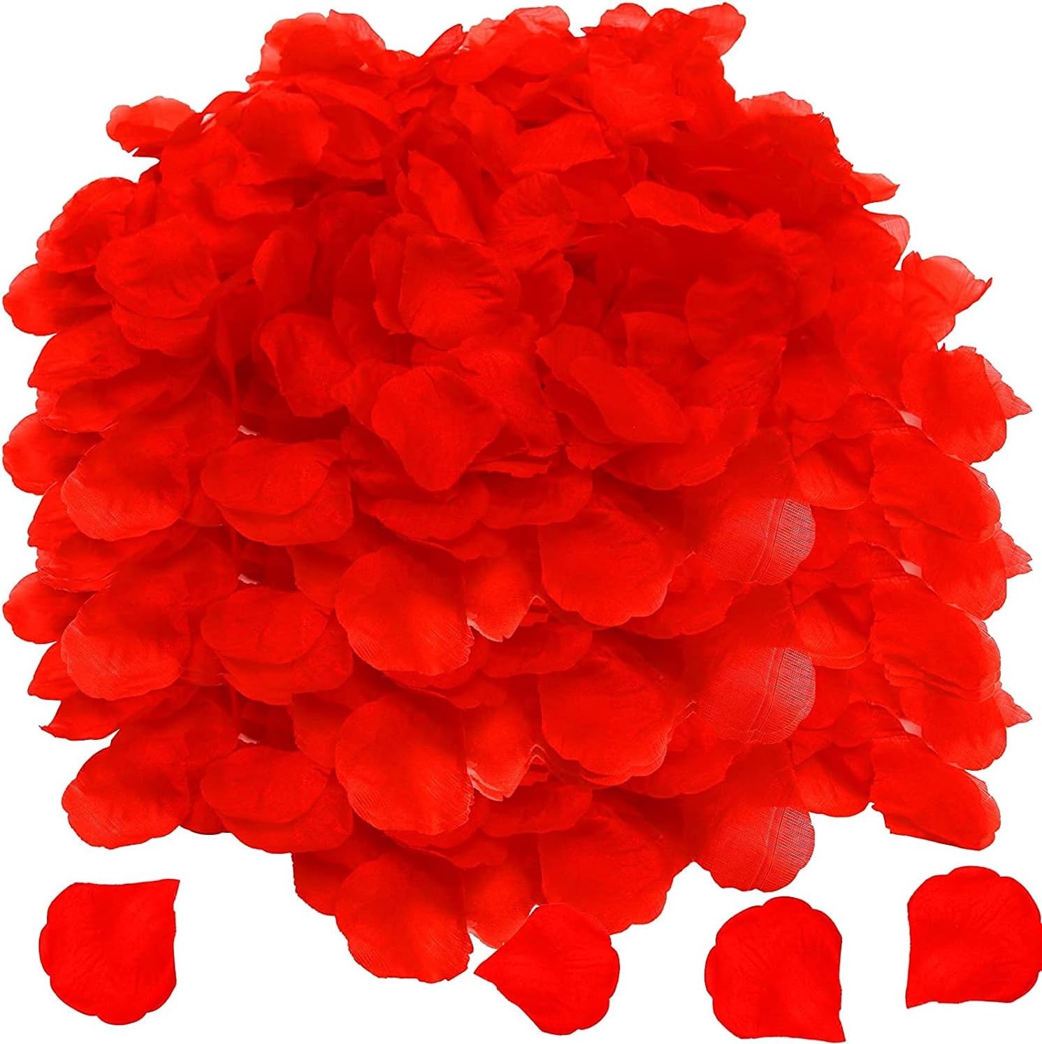 OWLKELA 5000 Piezas Pétalos Rojas Artificiales, Pétalos Rojas - Día de San Valentín, Boda, Centro de Mesa, Cumpleaños, Ambiente Romántico