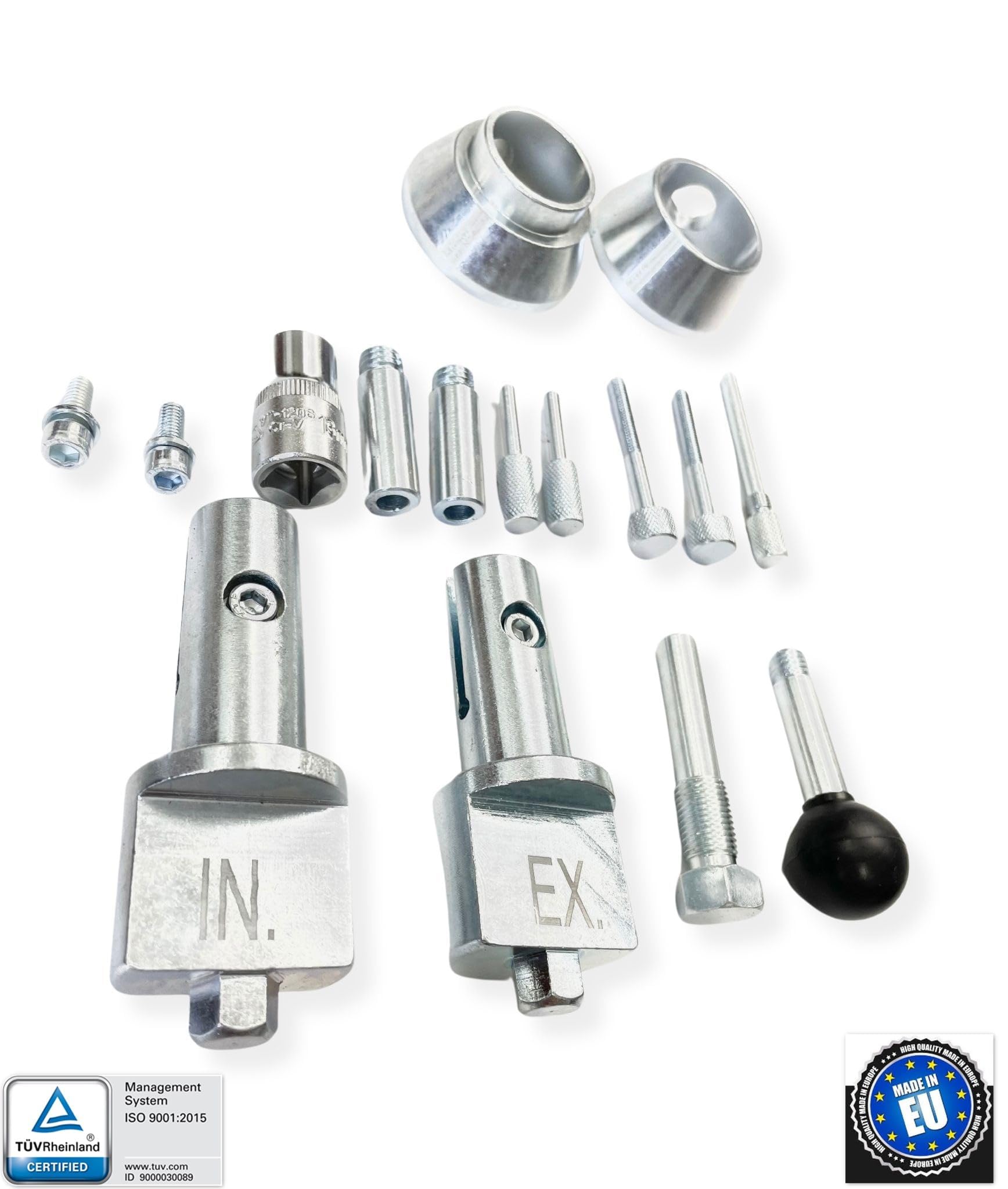 CASTEX Kit de Calage Moteur Kit D'outils de Calage Blocage Arbre a cames Compatible avec VW avec Audi avec Seat avec Cupra avec Skoda 1.5 TSI avec VW Group - Made in EU