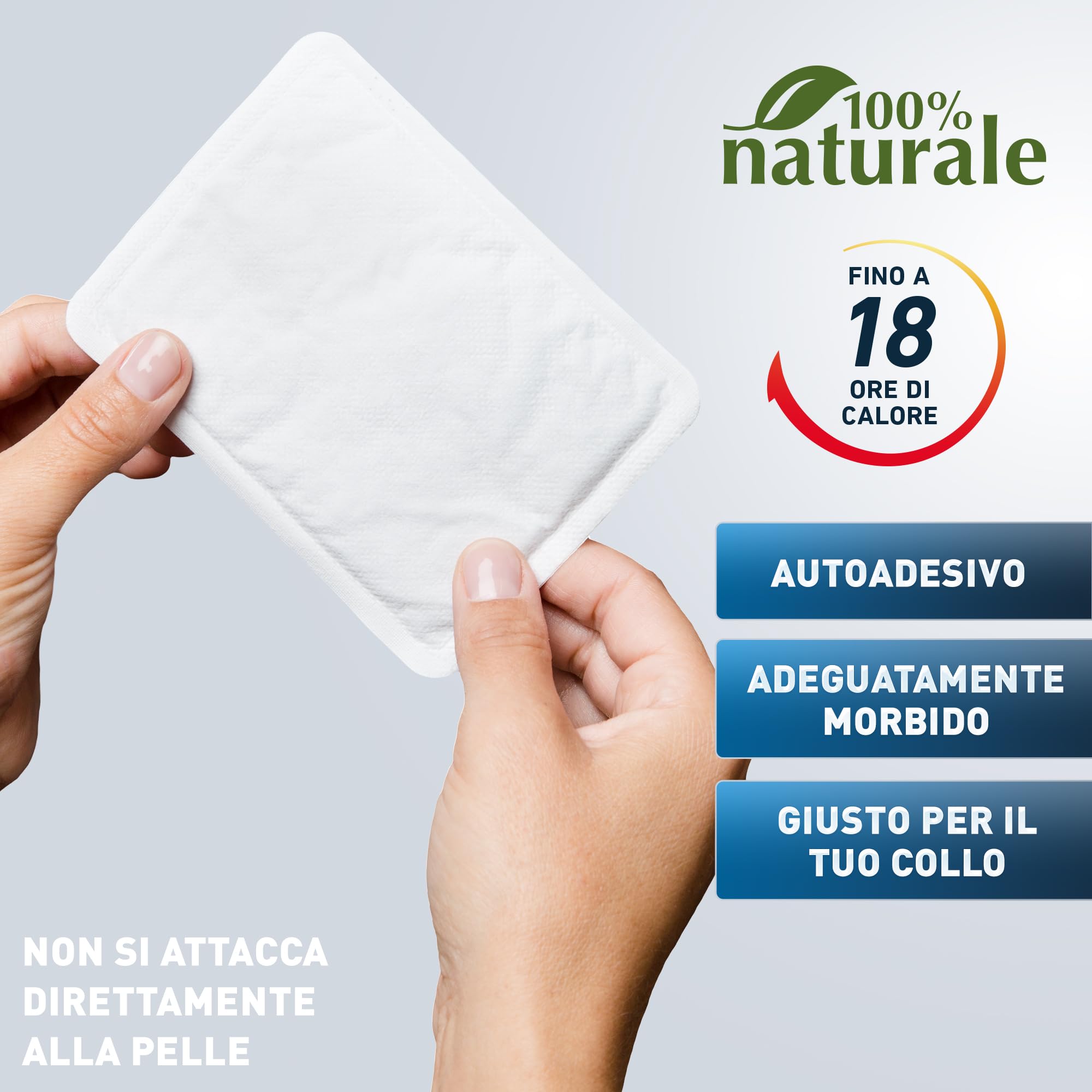 THE HEAT COMPANY Scalda-Collo - EXTRA CALDO - adesivo - Scaldacorpo - 18 ore di piacevole calore - pronti all'uso - autoriscaldante - puro naturale - 3 pezzi