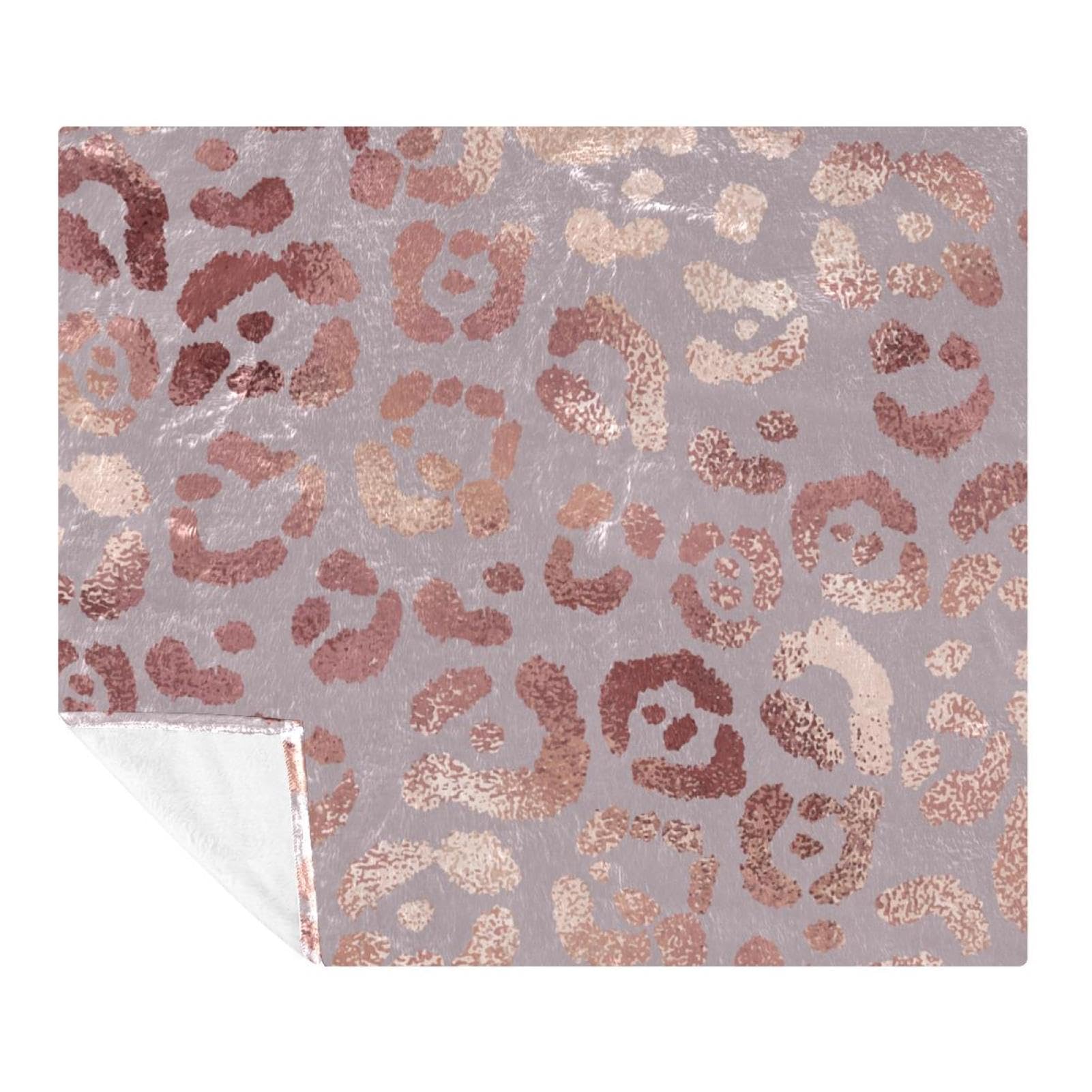 Jeté de lit léopard 150x200 doux pour camping voyage et salon