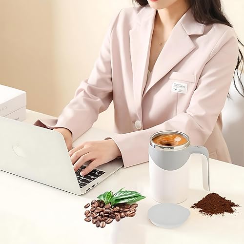 Miniatura 4 de Taza de café recargable autoagitable, taza de café con agitación magnética automática, taza de café automezclable, taza de café giratoria para el