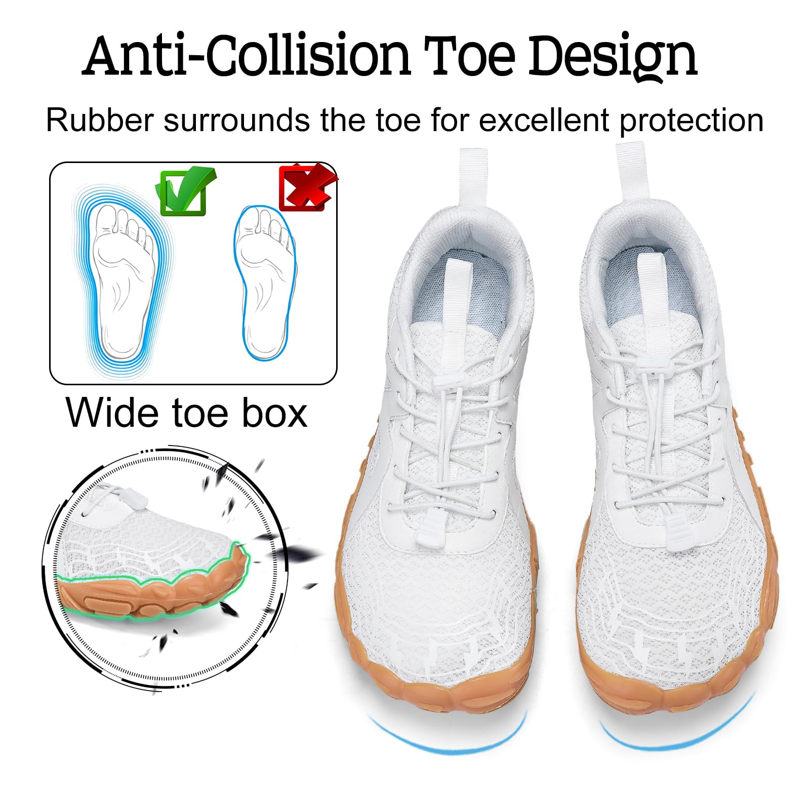 AONEGOLD Scarpe a Piedi Nudi da Uomo Donna Antiscivolo Scarpe de Trail Running Unisex Barefoot Minimaliste Leggere Scarpe da Camminare Gr.36-47