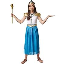 dressforfun 900554 Costume da Bambina Principessina Amneris, Costume Egizio in Bianco Blu e Oro (152| Nr. 302672)
