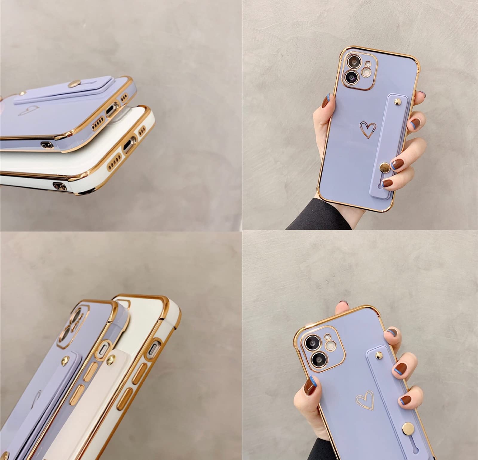 Amazon.co.jp: iPhone12miniケース スマホベルト付きハート
